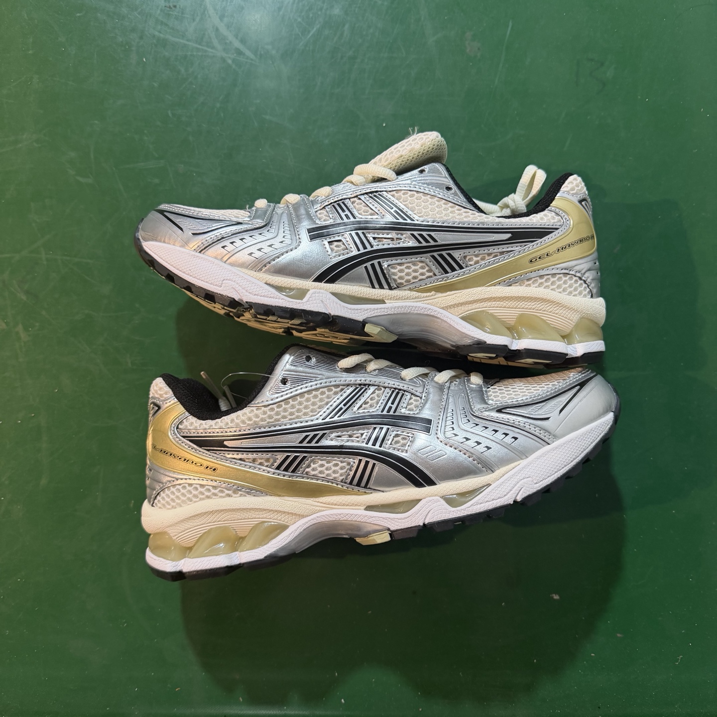 Asics Gel-Kayano 14 Silver and Gold