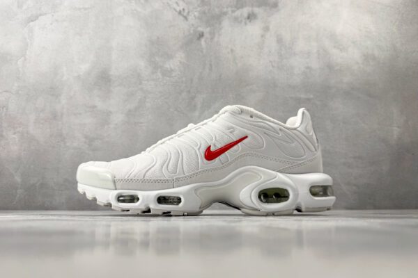 Nike Air Max Plus White and Red Supreme